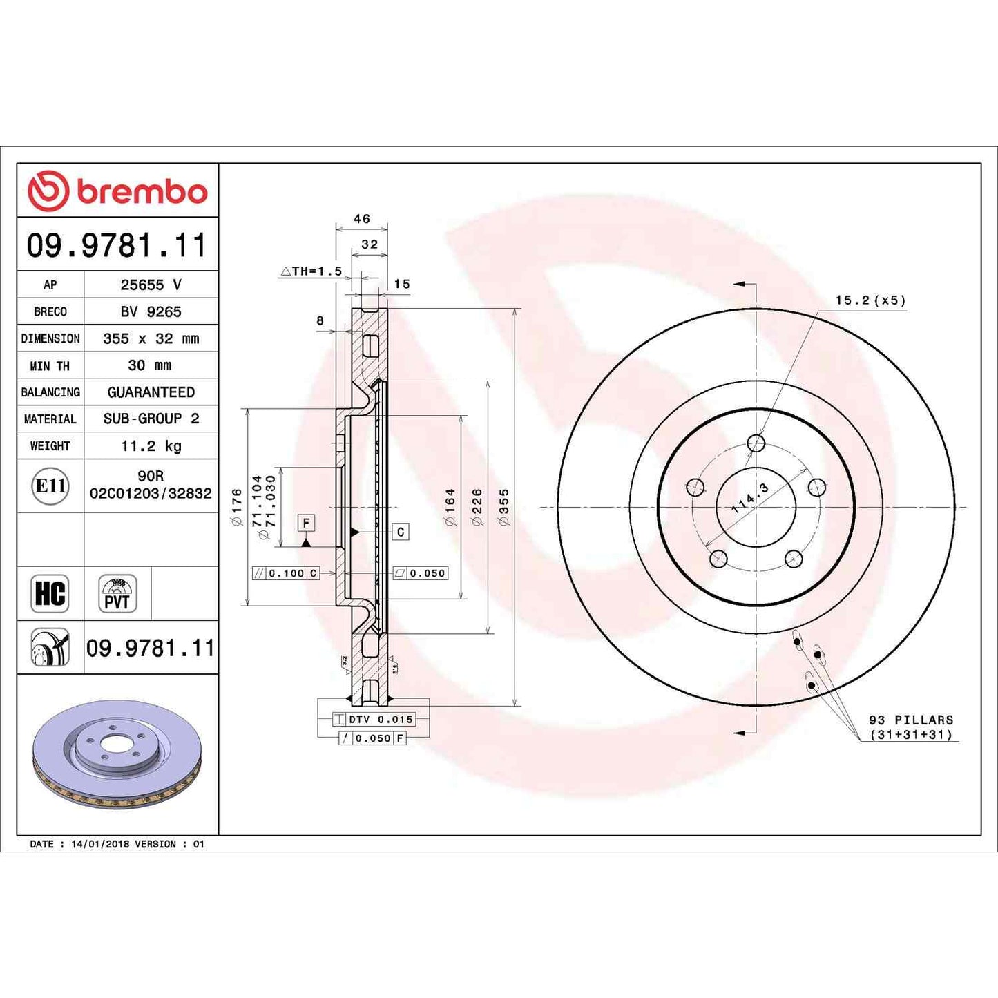 Brembo Disc Brake Rotor 09.9781.11