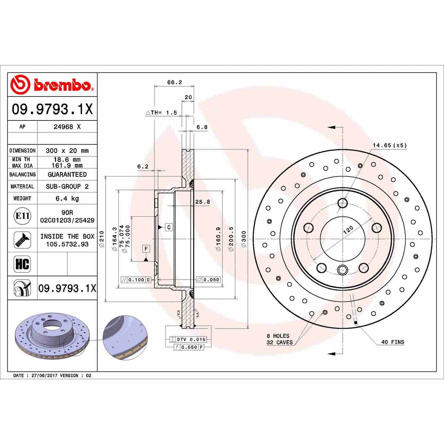 Brembo Disc Brake Rotor 09.9793.1X