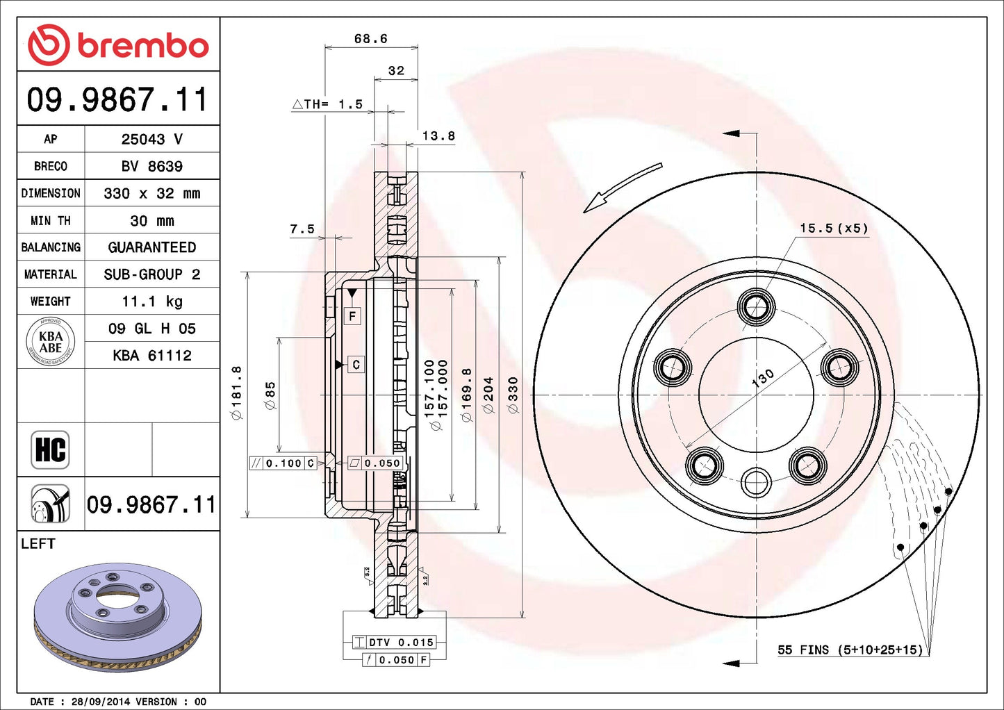 Brembo Disc Brake Rotor