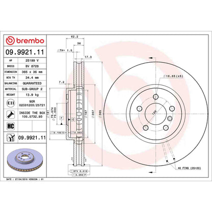 Brembo Disc Brake Rotor 09.9921.11