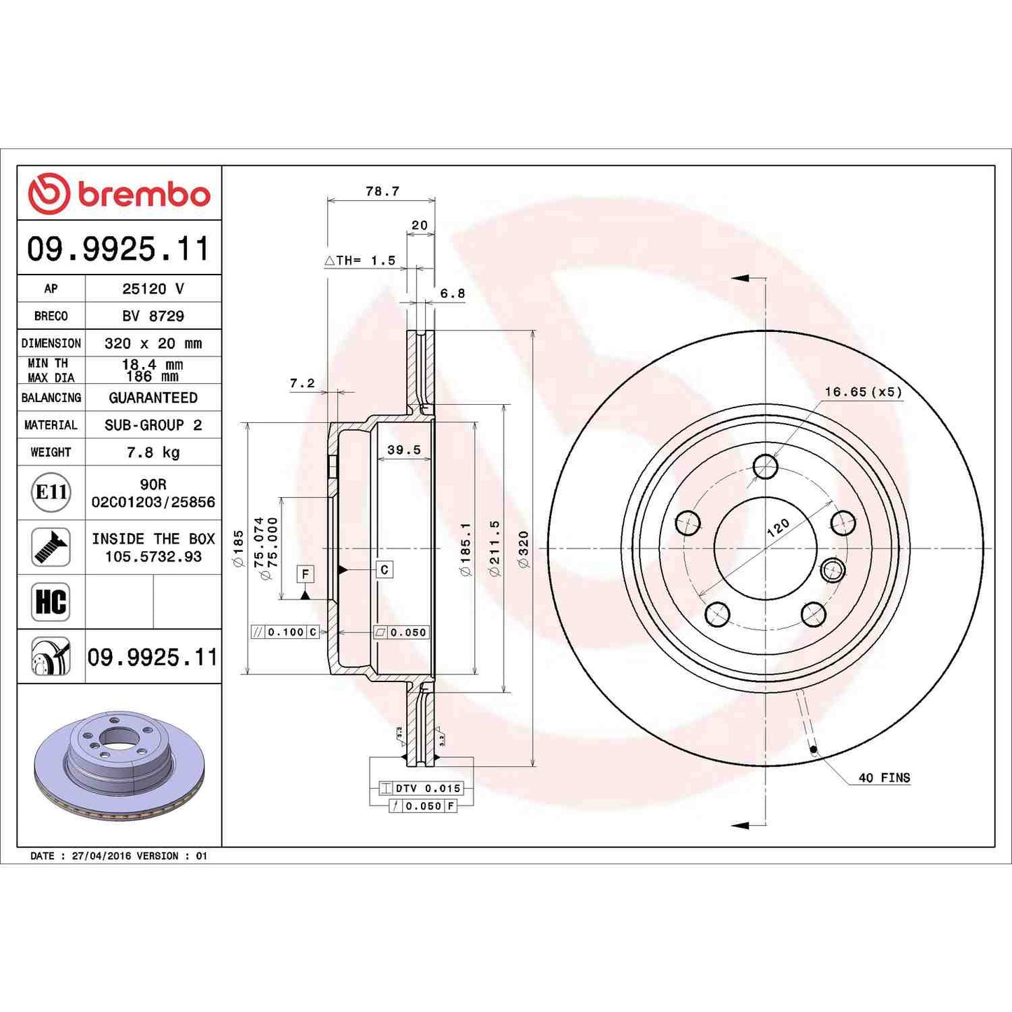 Brembo Disc Brake Rotor