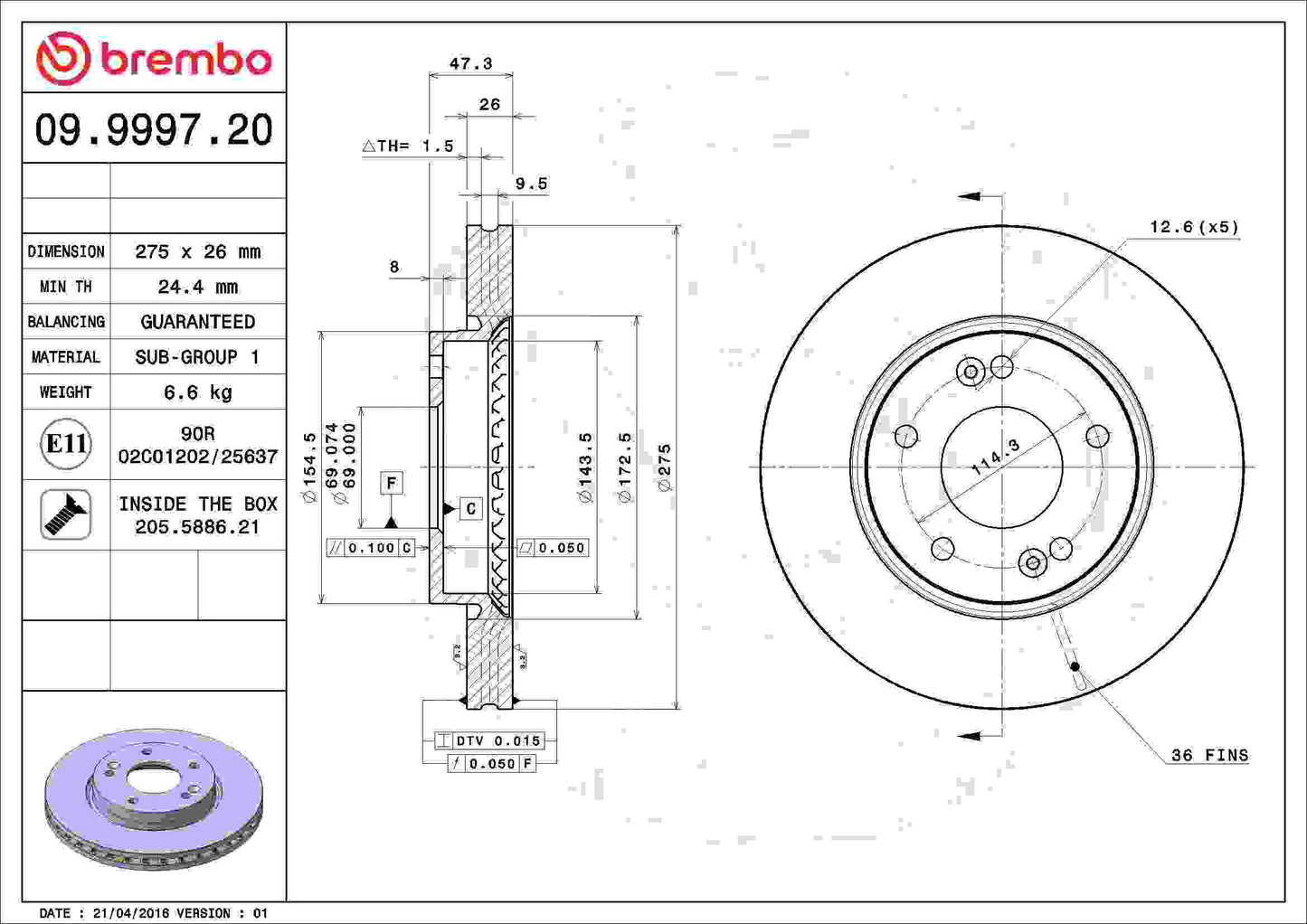 Brembo Disc Brake Rotor