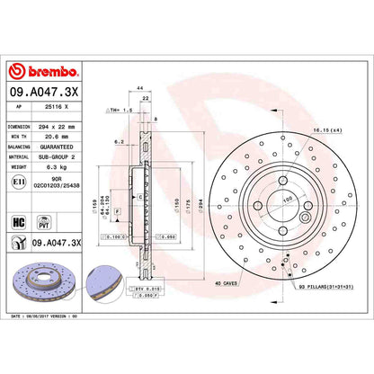 Brembo Disc Brake Rotor 09.A047.3X