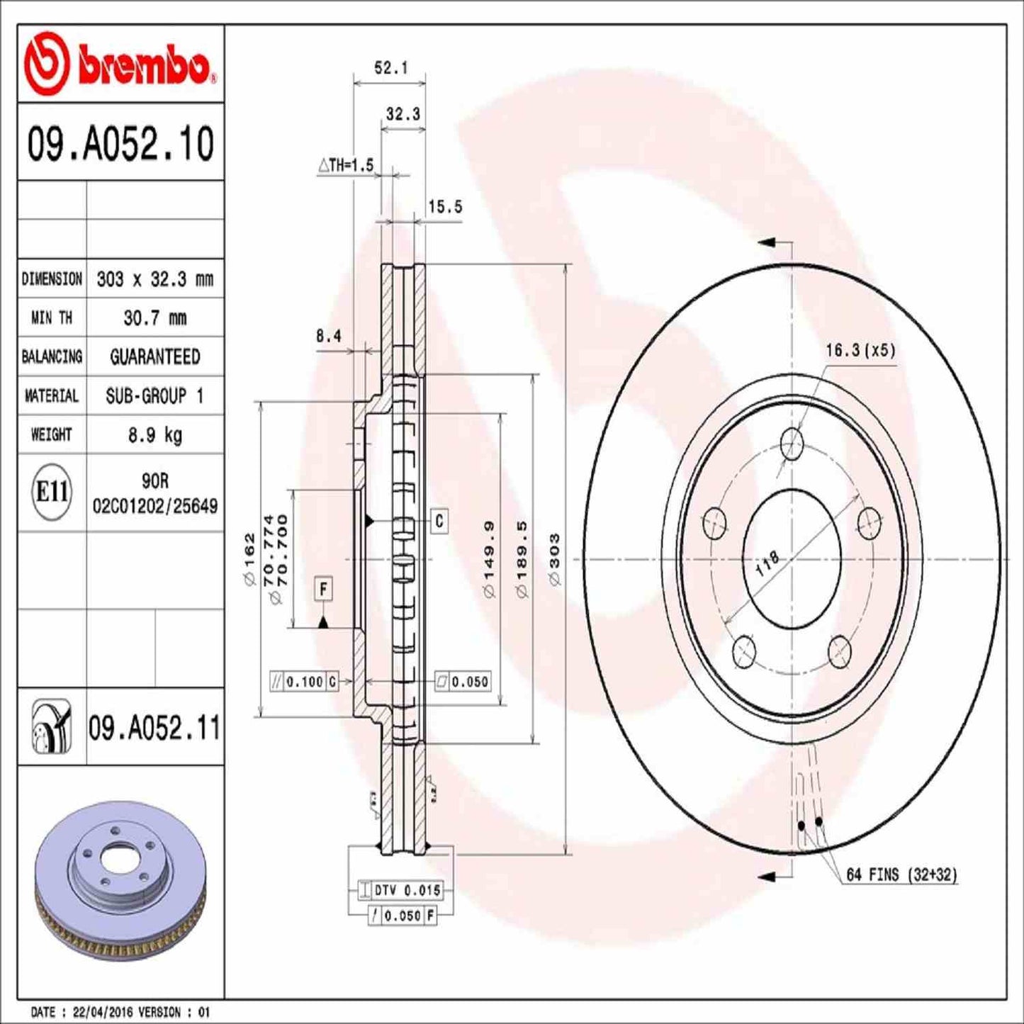 Brembo Disc Brake Rotor