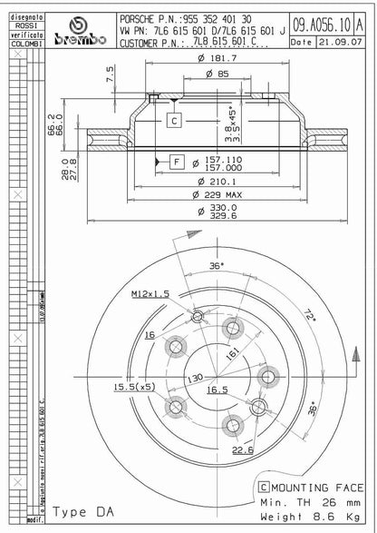 Brembo Disc Brake Rotor