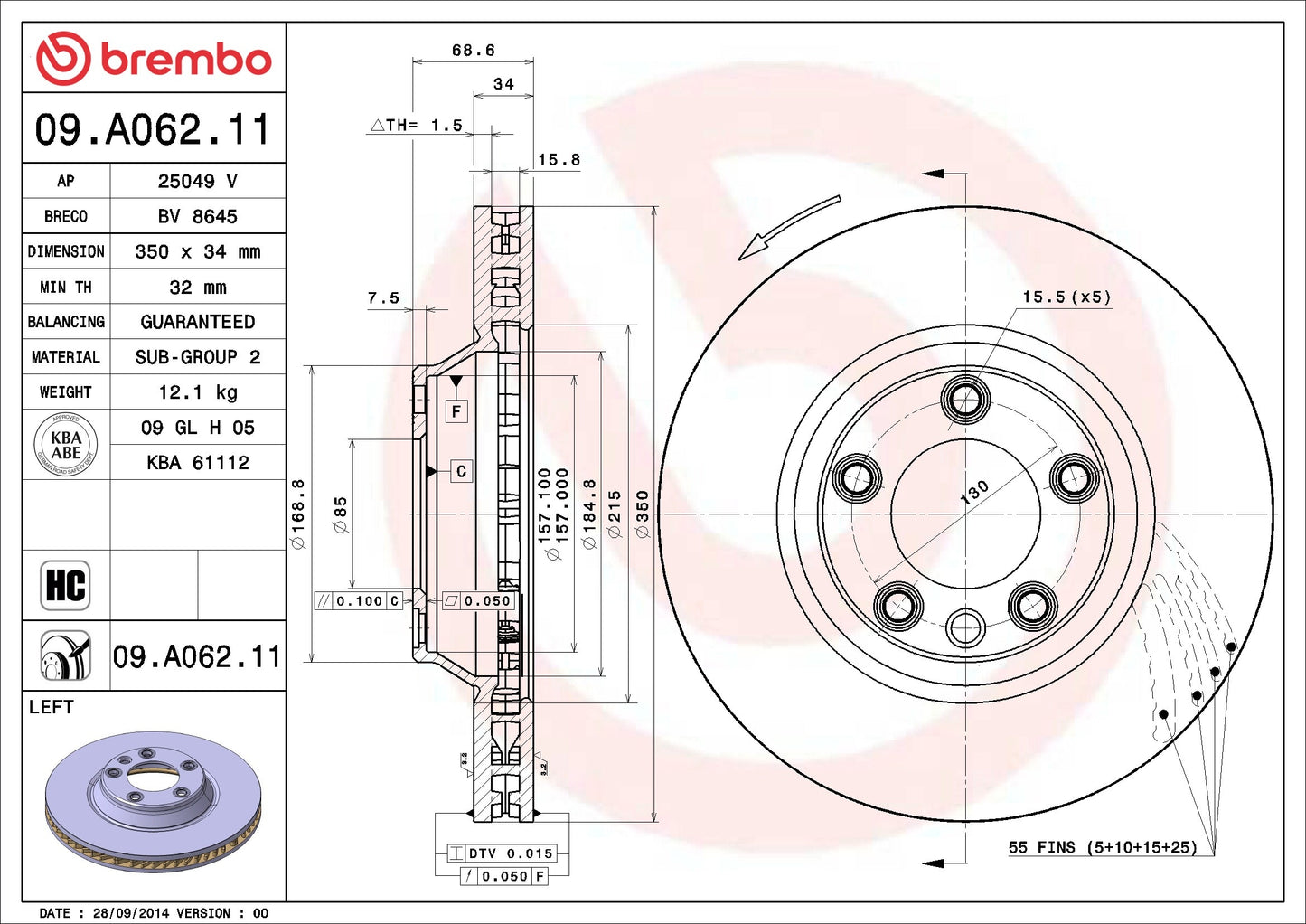 Brembo Disc Brake Rotor
