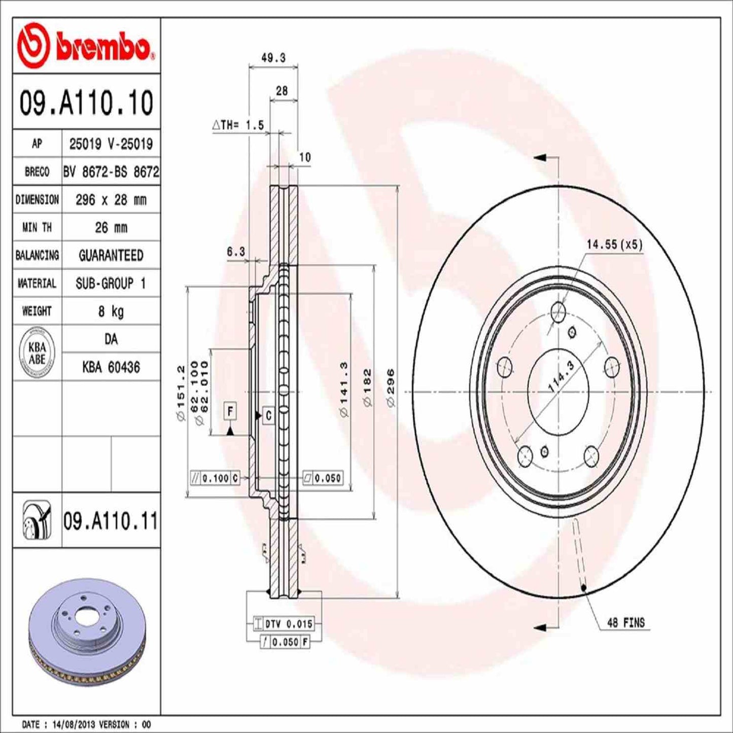 Brembo Disc Brake Rotor 09.A110.11