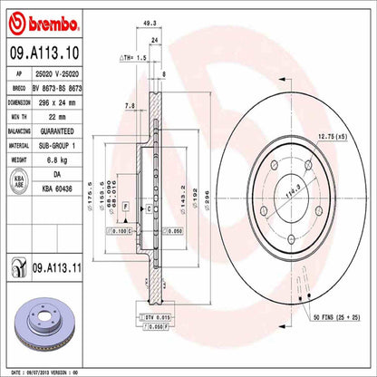 Brembo Disc Brake Rotor 09.A113.11