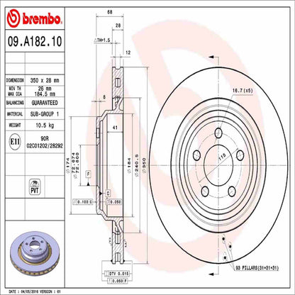 Brembo Disc Brake Rotor 09.A182.11