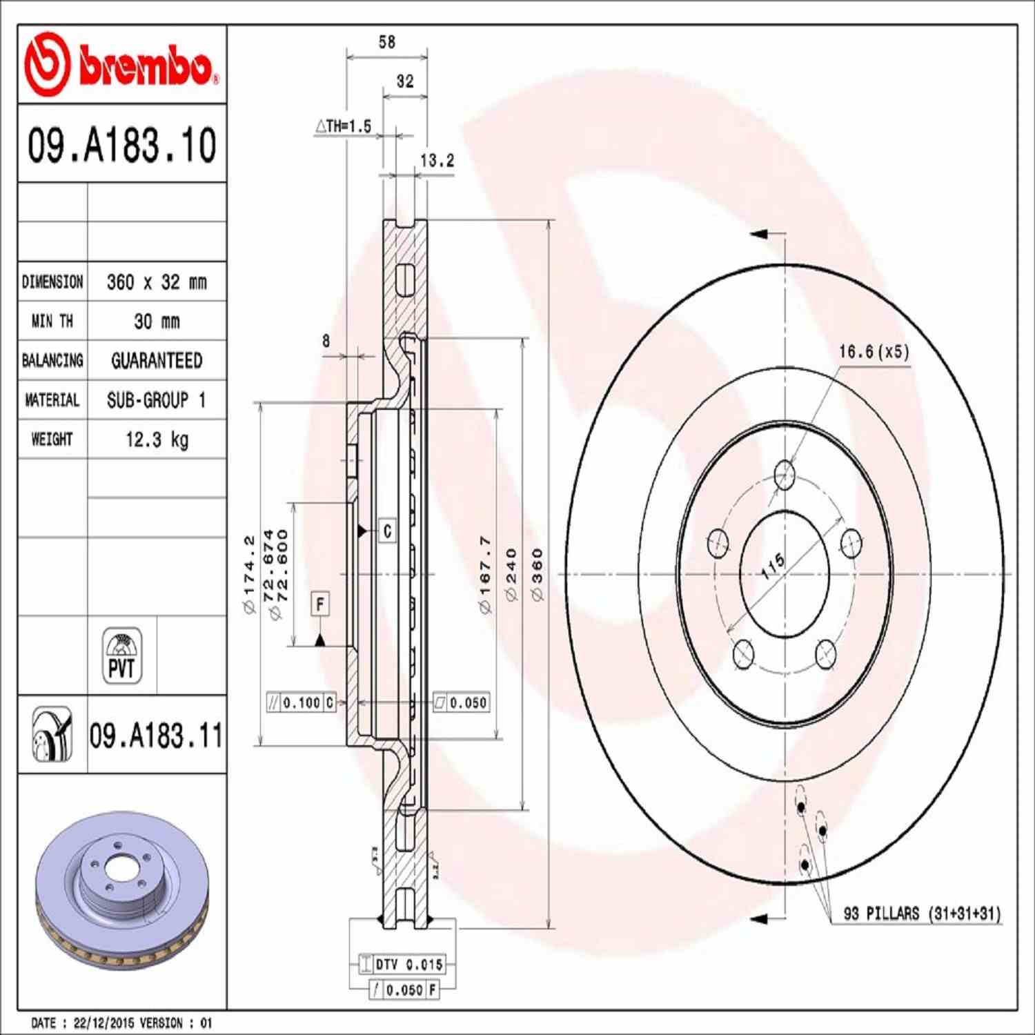 Brembo Disc Brake Rotor
