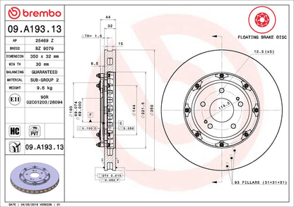 Brembo Disc Brake Rotor 09.A193.13