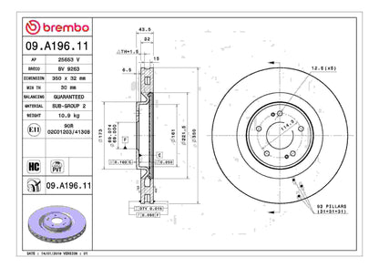 Brembo Disc Brake Rotor 09.A196.11