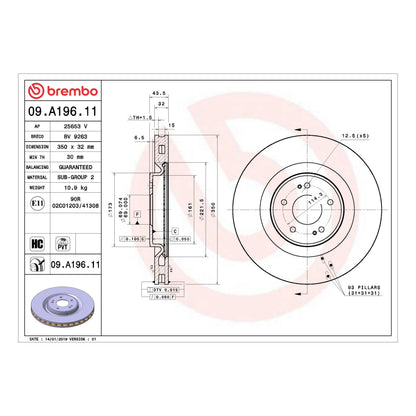 Brembo Disc Brake Rotor 09.A196.11