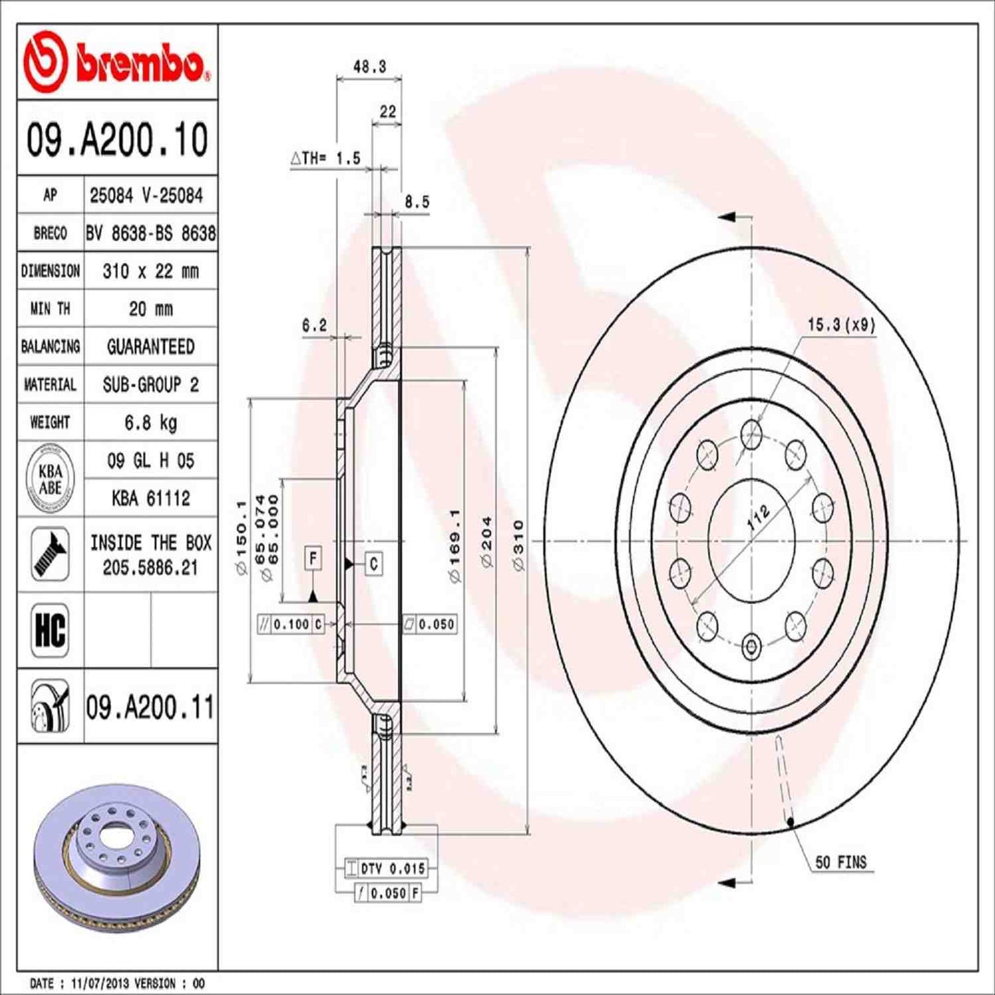Brembo Disc Brake Rotor