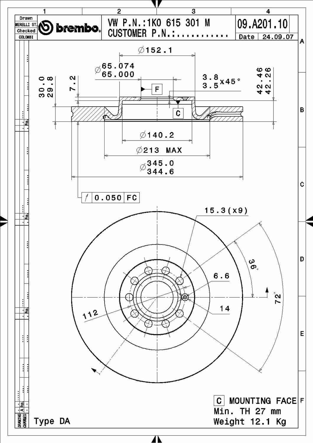 Brembo Disc Brake Rotor