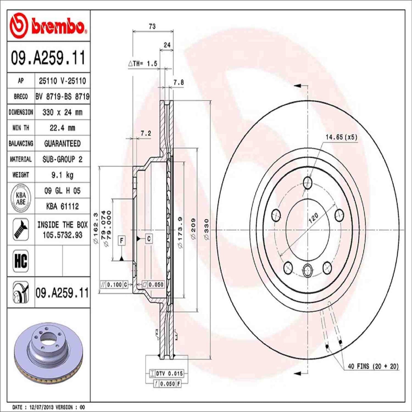 Brembo Disc Brake Rotor