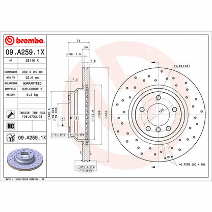 Brembo Disc Brake Rotor 09.A259.1X