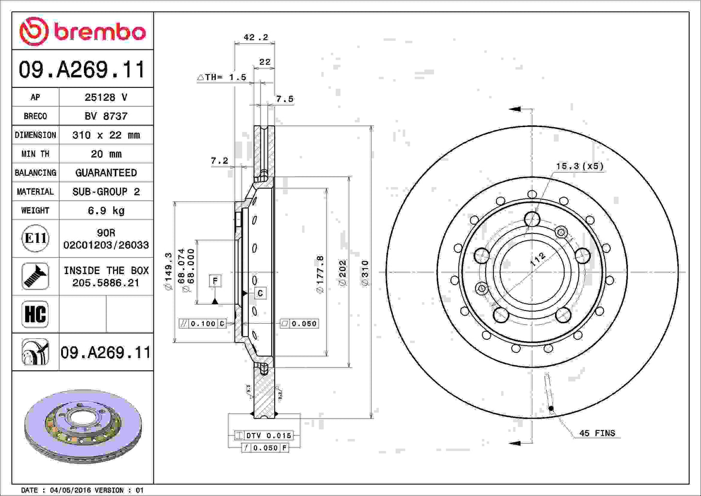 Brembo Disc Brake Rotor