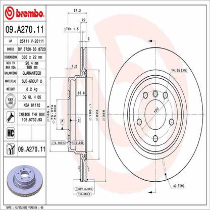 Brembo Disc Brake Rotor 09.A270.11