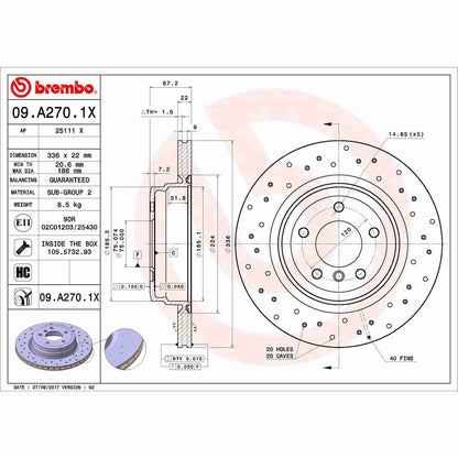 Brembo Disc Brake Rotor 09.A270.1X