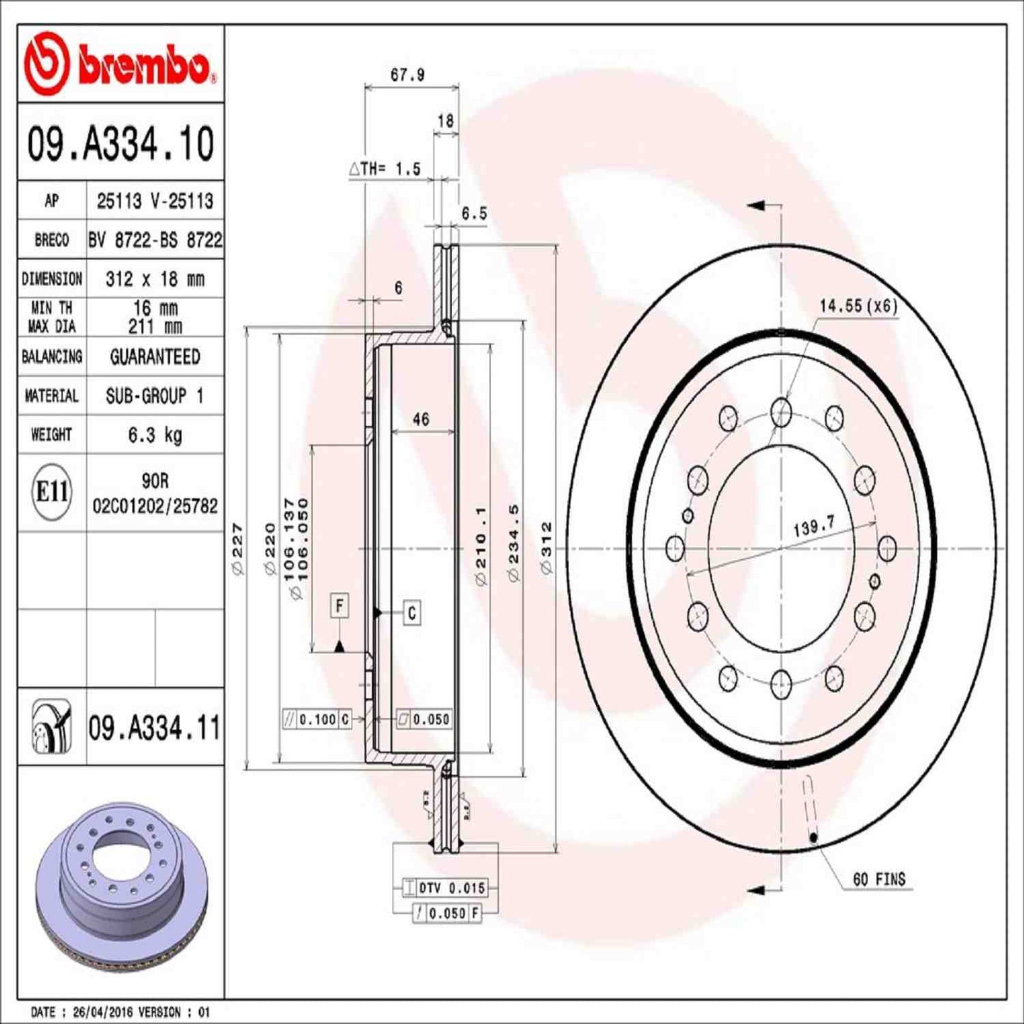 Brembo Disc Brake Rotor