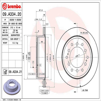 Brembo Disc Brake Rotor 09.A334.21