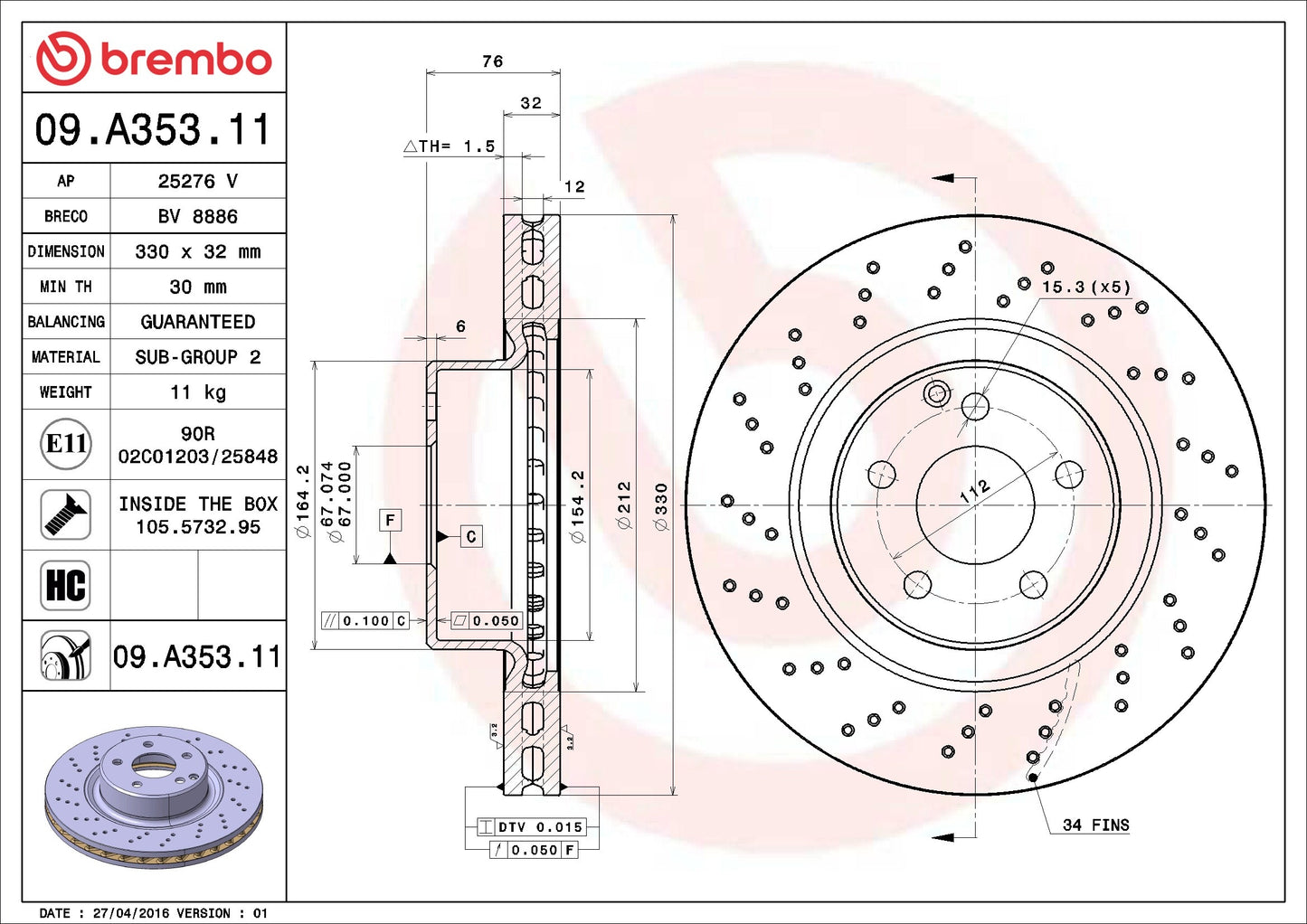 Brembo Disc Brake Rotor