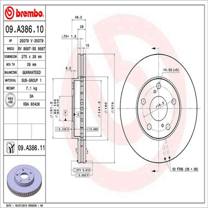 Brembo Disc Brake Rotor 09.A386.11