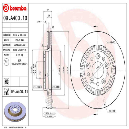 Brembo Disc Brake Rotor 09.A400.11