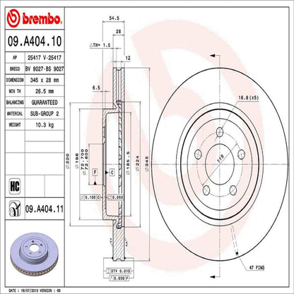 Brembo Disc Brake Rotor 09.A404.11