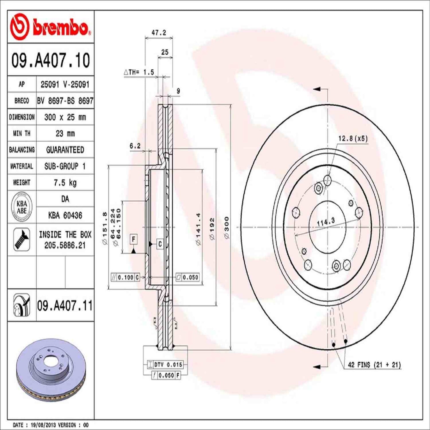 Brembo Disc Brake Rotor 09.A407.11