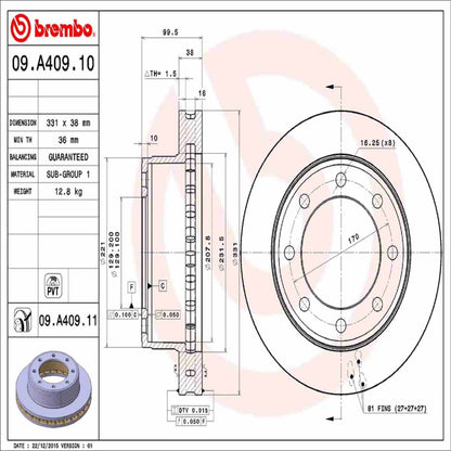 Brembo Disc Brake Rotor 09.A409.11
