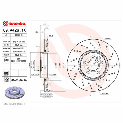 Brembo Disc Brake Rotor 09.A426.1X