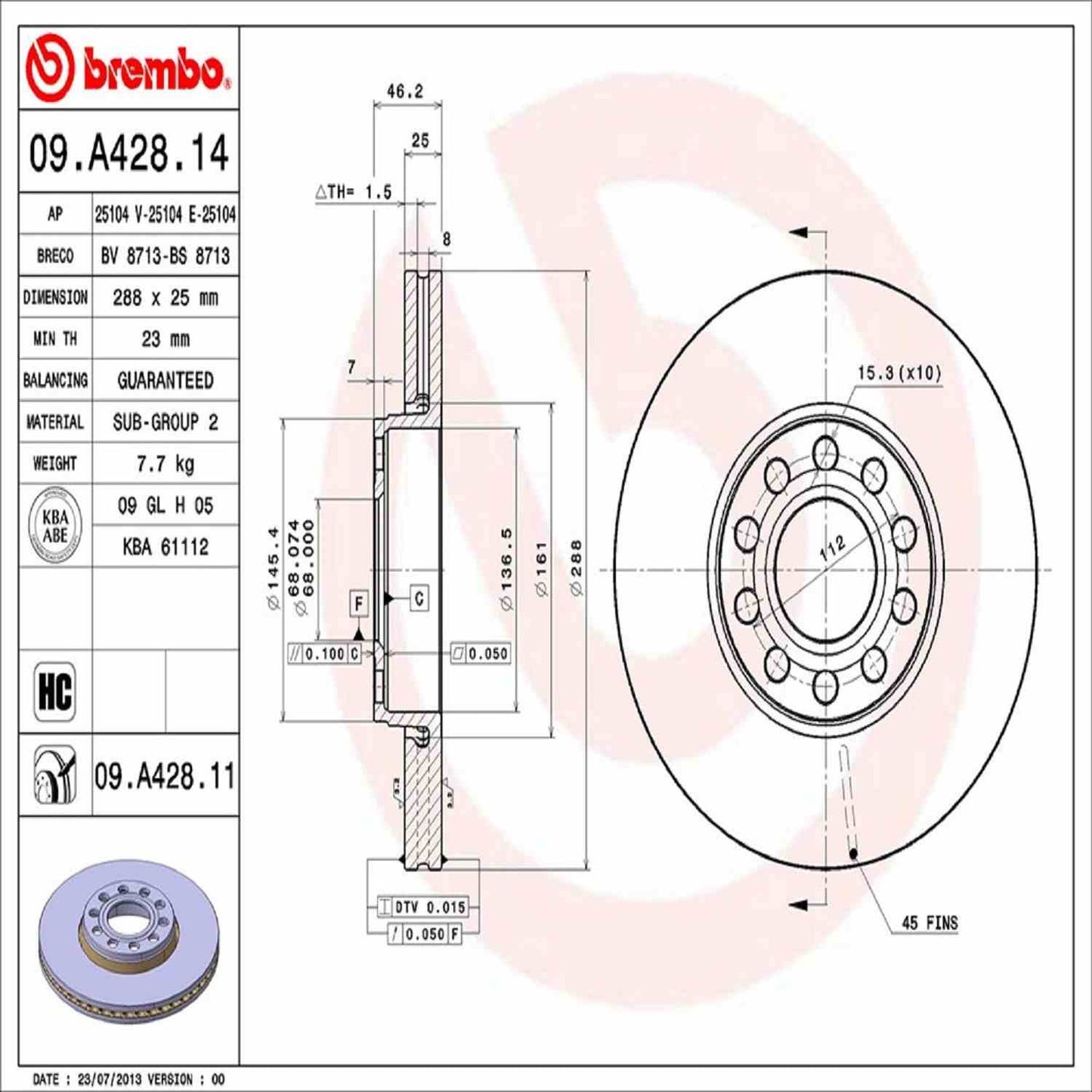 Brembo Disc Brake Rotor
