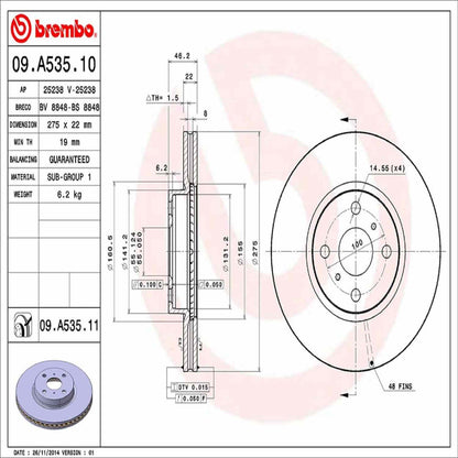 Brembo Disc Brake Rotor 09.A535.11
