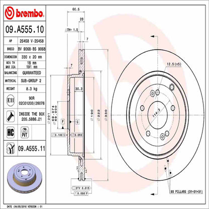 Brembo Disc Brake Rotor 09.A555.11