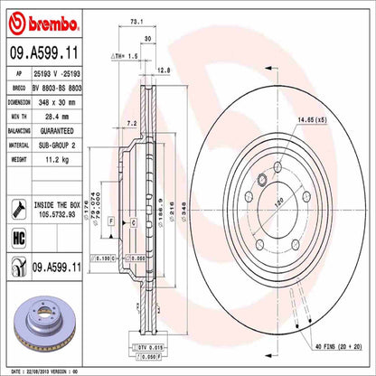 Brembo Disc Brake Rotor 09.A599.11