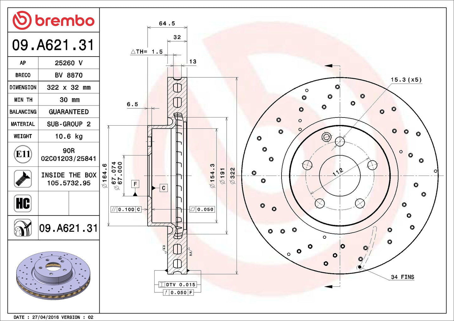 Brembo Disc Brake Rotor