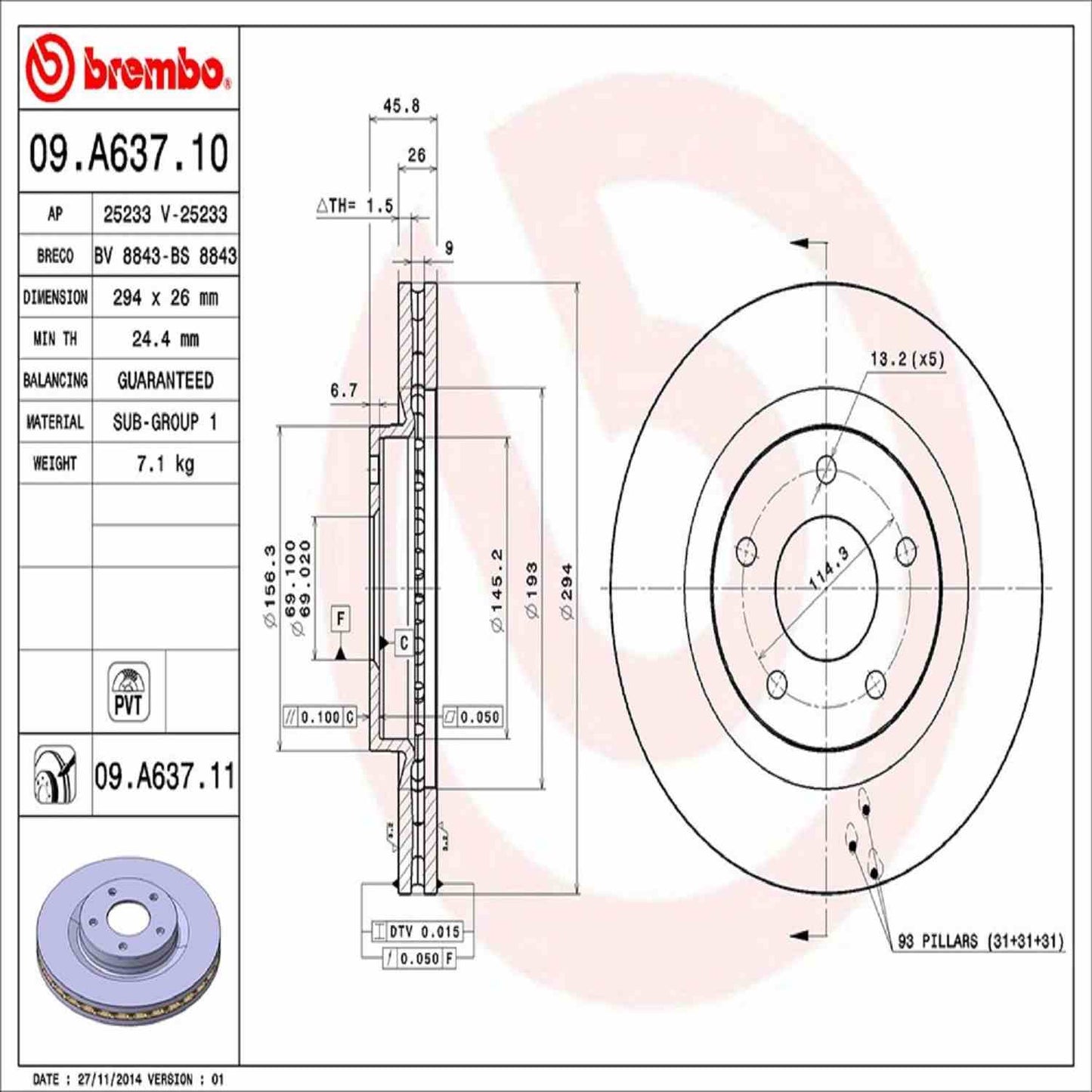 Brembo Disc Brake Rotor