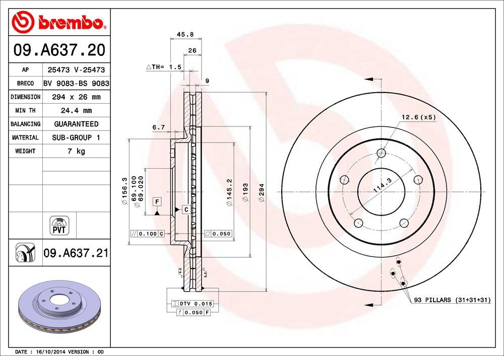 Brembo 09.A637.21