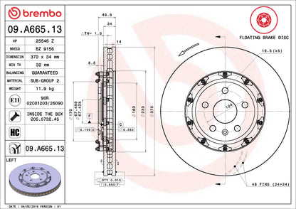 Brembo Disc Brake Rotor 09.A665.13
