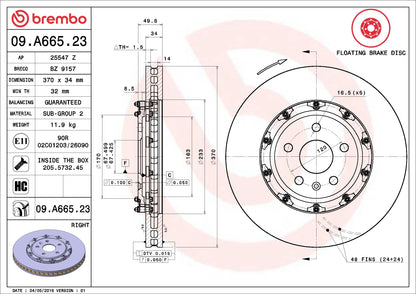 Brembo Disc Brake Rotor 09.A665.23