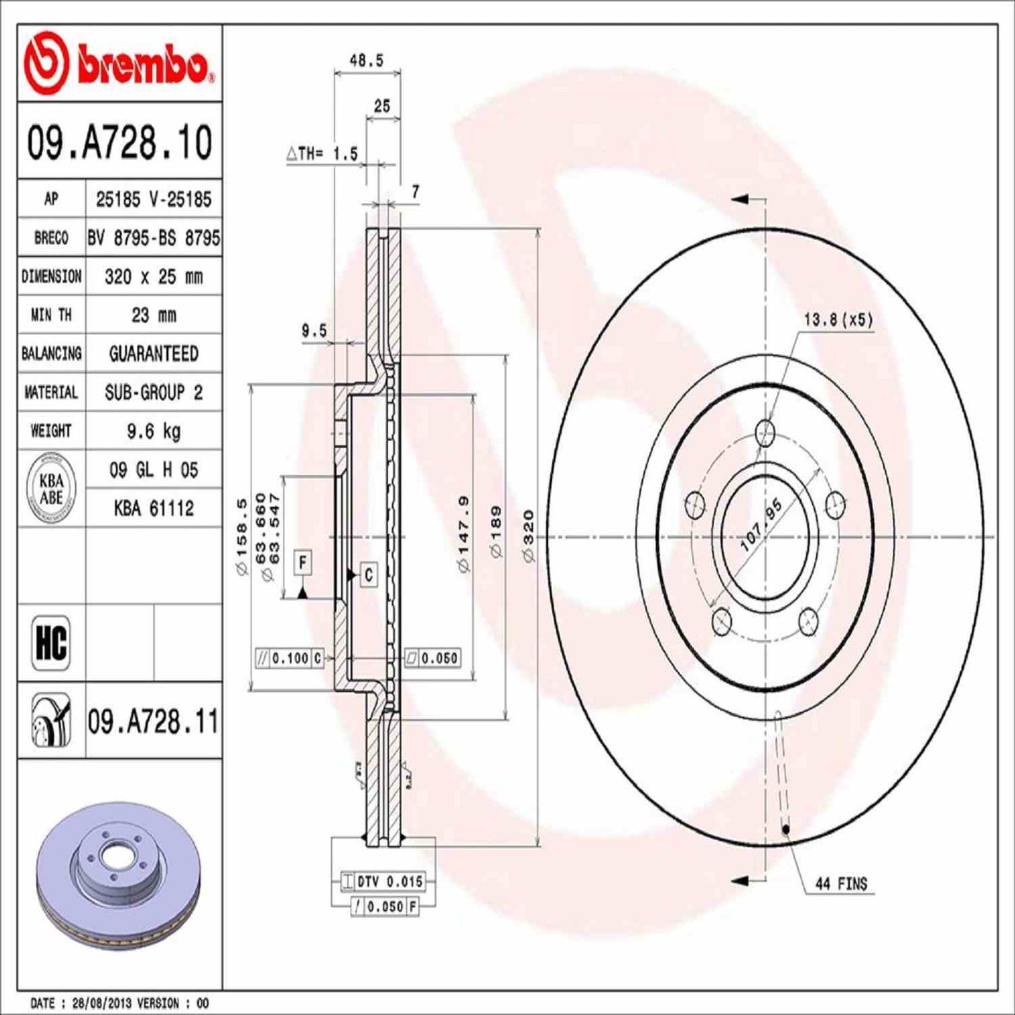 Brembo Disc Brake Rotor 09.A728.11