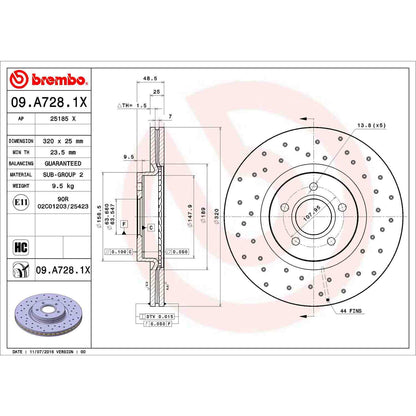 Brembo Disc Brake Rotor 09.A728.1X