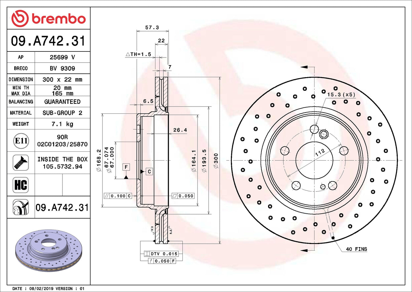 Brembo Disc Brake Rotor 09.A742.31