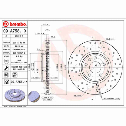 Brembo Disc Brake Rotor 09.A758.1X