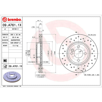 Brembo Disc Brake Rotor 09.A761.1X
