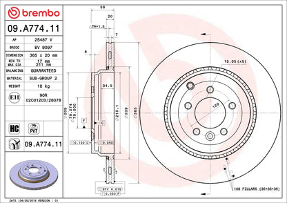 Brembo Disc Brake Rotor 09.A774.11