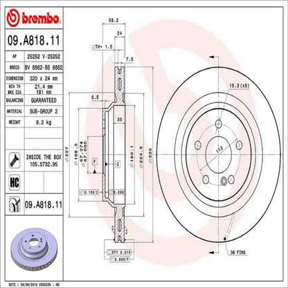 Brembo Disc Brake Rotor 09.A818.11