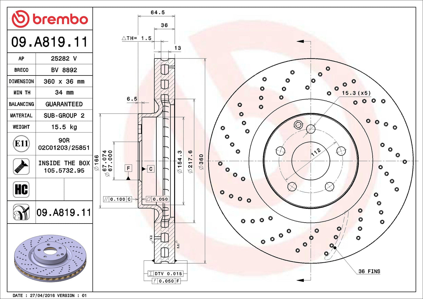 Brembo Disc Brake Rotor